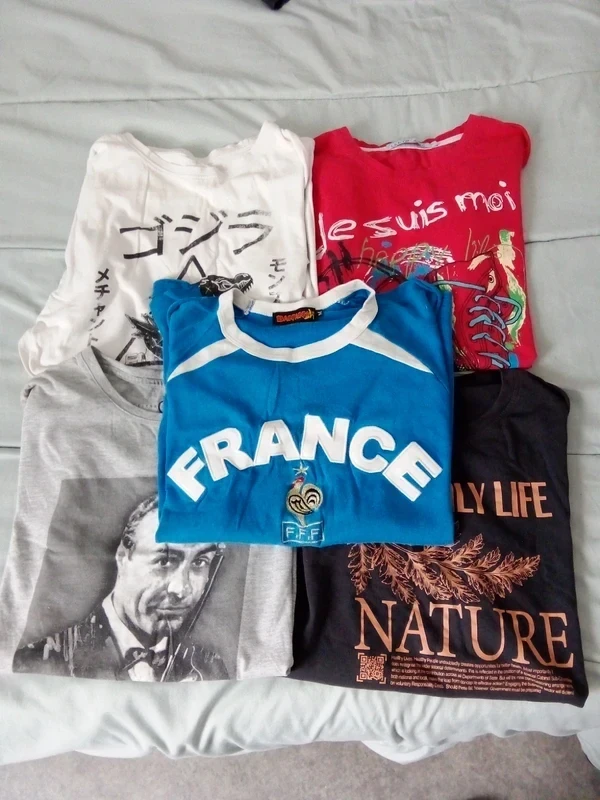 Lot de 5 tee-shirts homme de taille S à L.